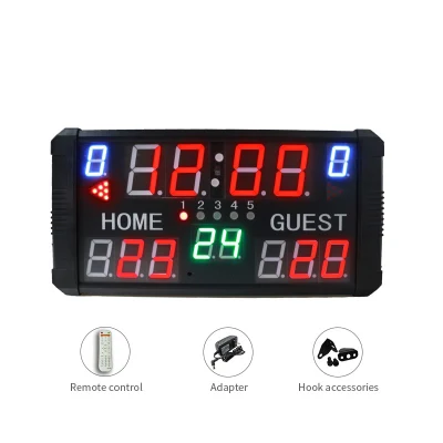 Digitale Anzeigetafel für Basketball/Tennis/Volleyball, 4 Zoll, 10 Ziffern, angetriebene Anzeigetafel mit Fernbedienung