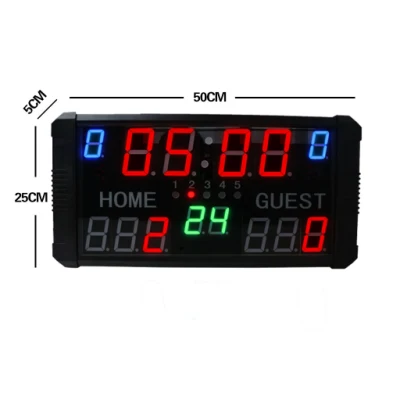 Digitale elektronische magnetische drahtlose Anzeigetafel für Basketballspiele, eingebauter wiederaufladbarer Akku, LED-Mini-Anzeigetafel