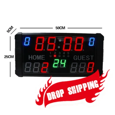 Dropshipping Tragbare Basketball-Digital-Anzeigetafel, 1,5 Zoll, eingebaute batteriebetriebene Mini-Anzeigetafel mit Fernbedienung