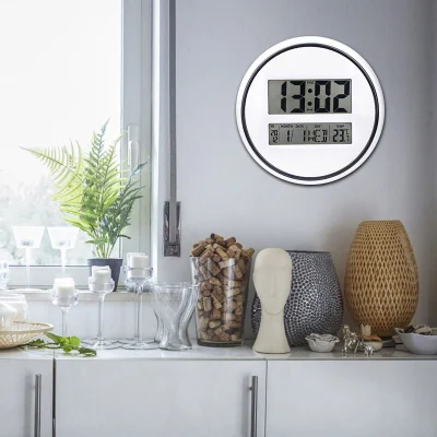 2022 maßgeschneiderte Mode Home Decor elektronische digitale LCD-Wanduhr Kalender Temperaturuhr
