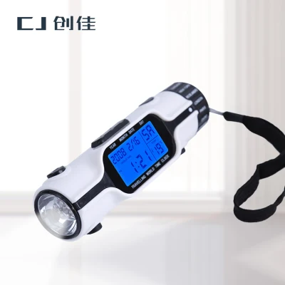Taschenlampe, LED, digitaler Weltzeitreise-Wecker, Multi-Zeitzonen-Thermometer für den Außenbereich mit Hintergrundbeleuchtung